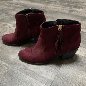 Wine red booties